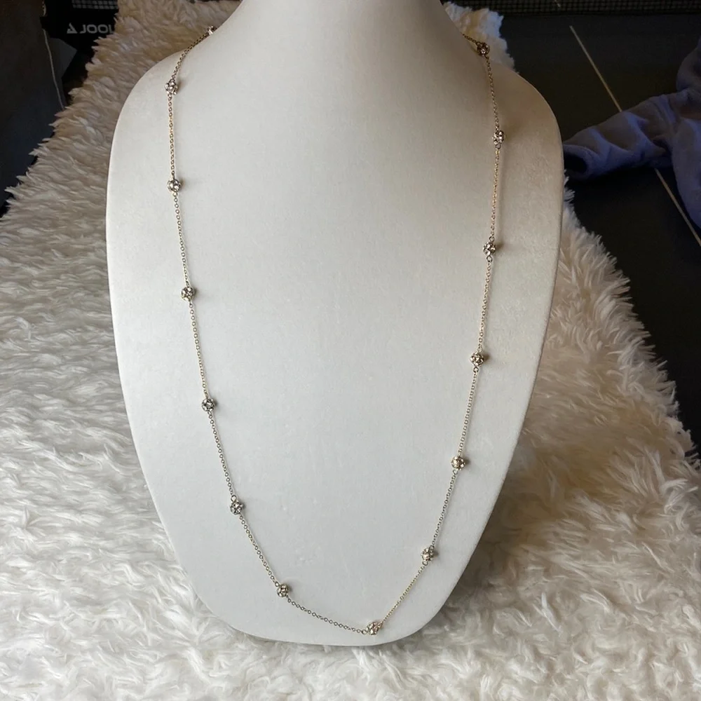 The Limited Gold And Rhinestone Necklace - Picture 2 of 7